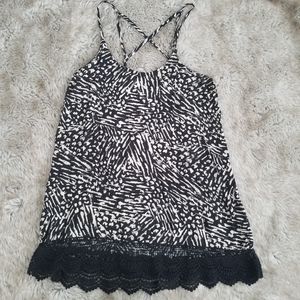 Mossimo Supply Co Black & White Racerback Tank Top